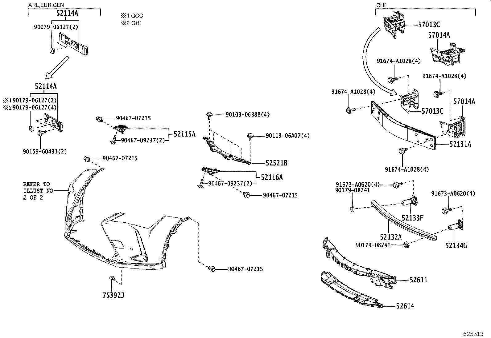 52114-76150 BRACKET, FRONT BUMPER EXTENSION MOUNTING product image