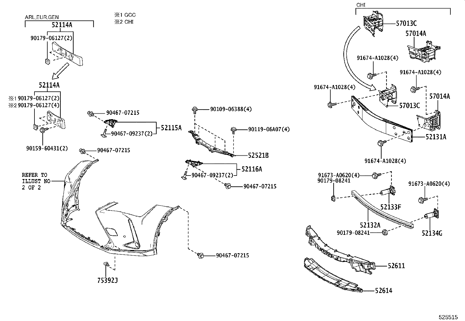 52114-76150 BRACKET, FRONT BUMPER EXTENSION MOUNTING product image