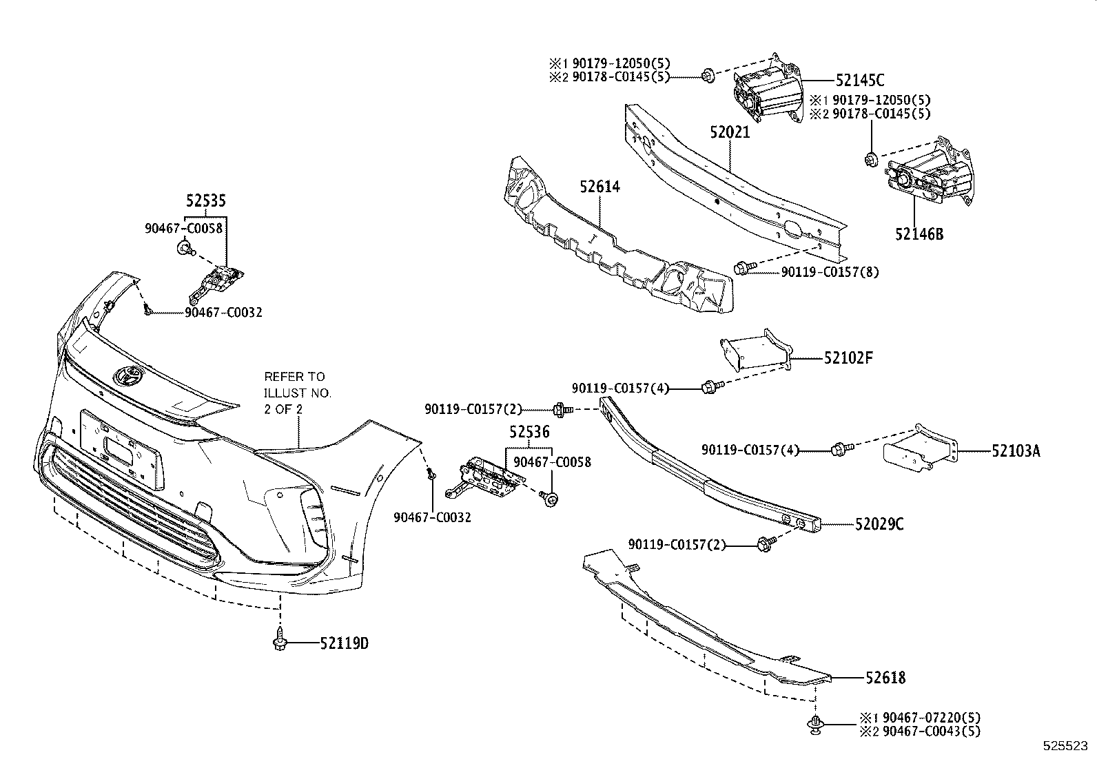 52021-0R160 REINFORCEMENT SUB-ASSY, FRONT BUMPER product image