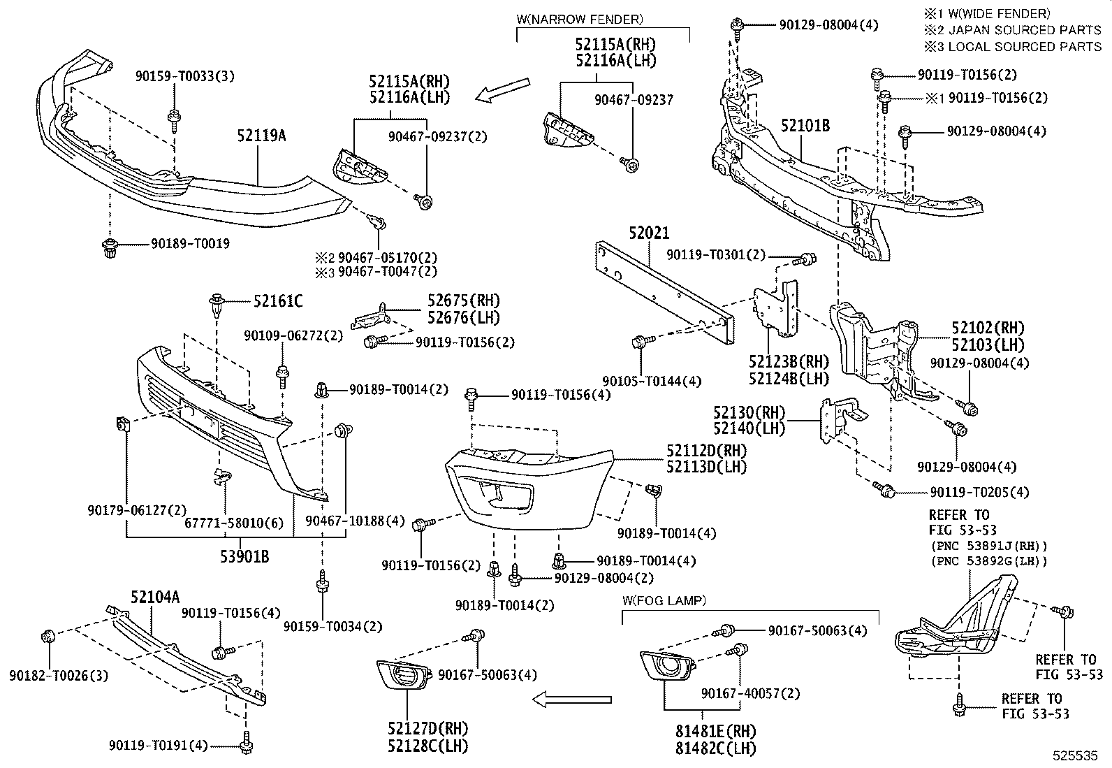52113-YY020 EXTENSION, FRONT BUMPER, LH product image