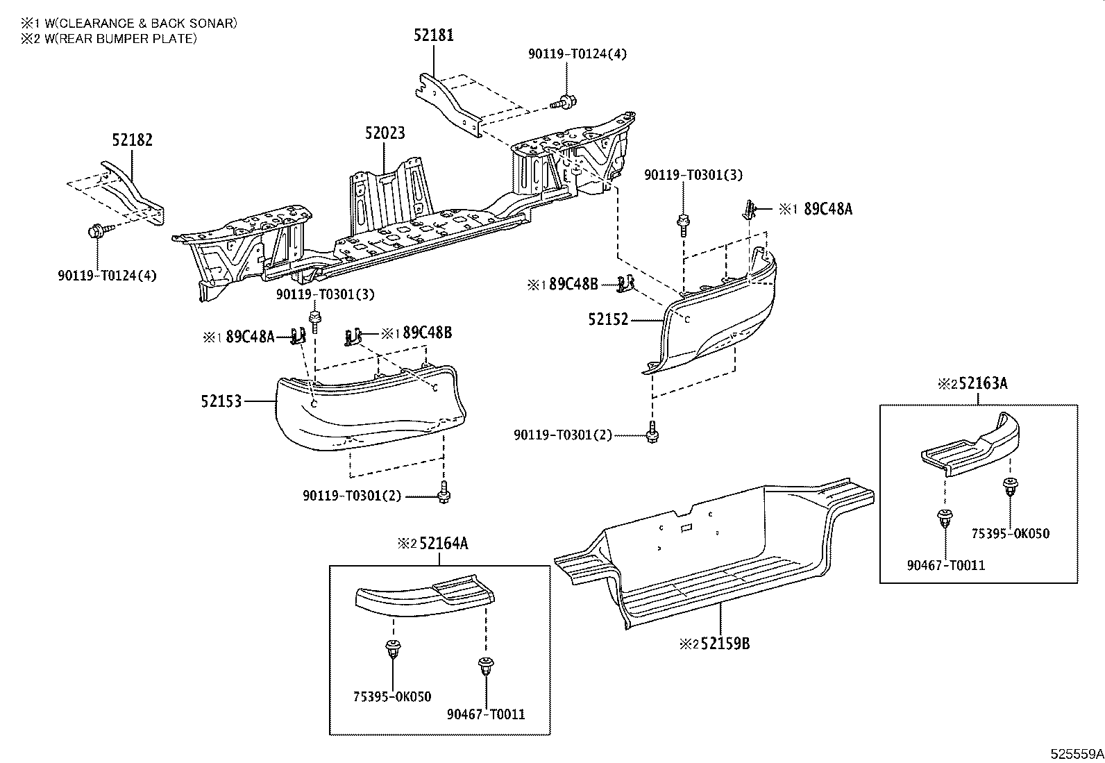 Toyota 52159-0K700 PLATE, REAR BUMPER
