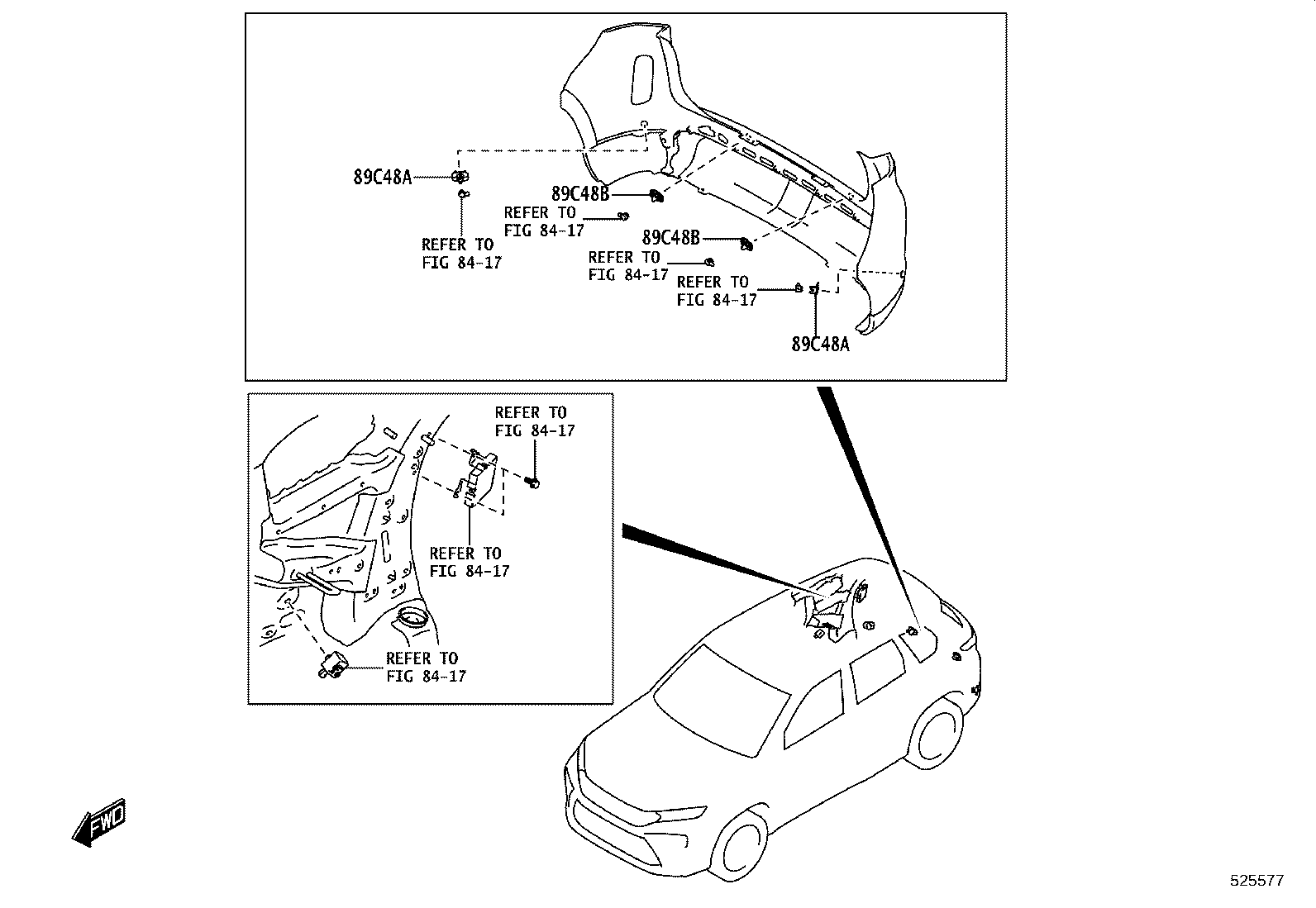 52576-WC008 RETAINER, REAR BUMPER SIDE, LH product image