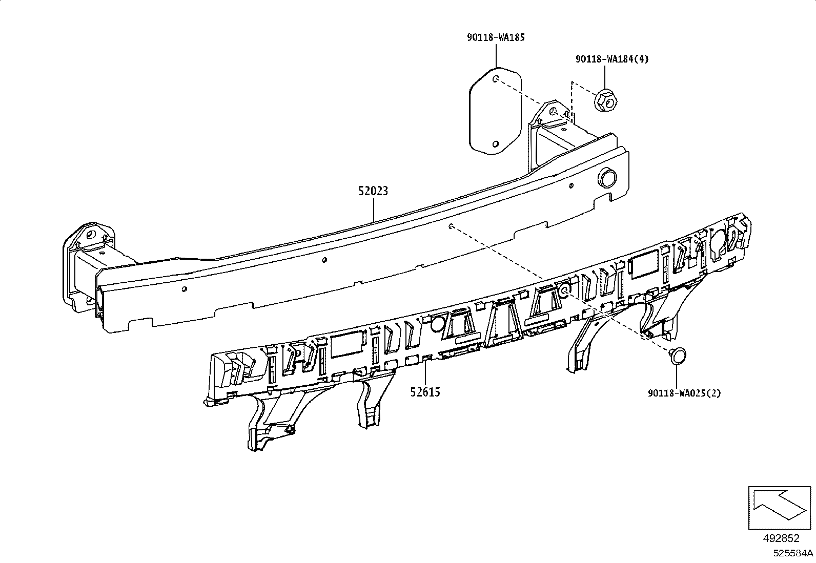 52453-WAA01 BRACKET, REAR LICENSE PLATE MOUNTING product image