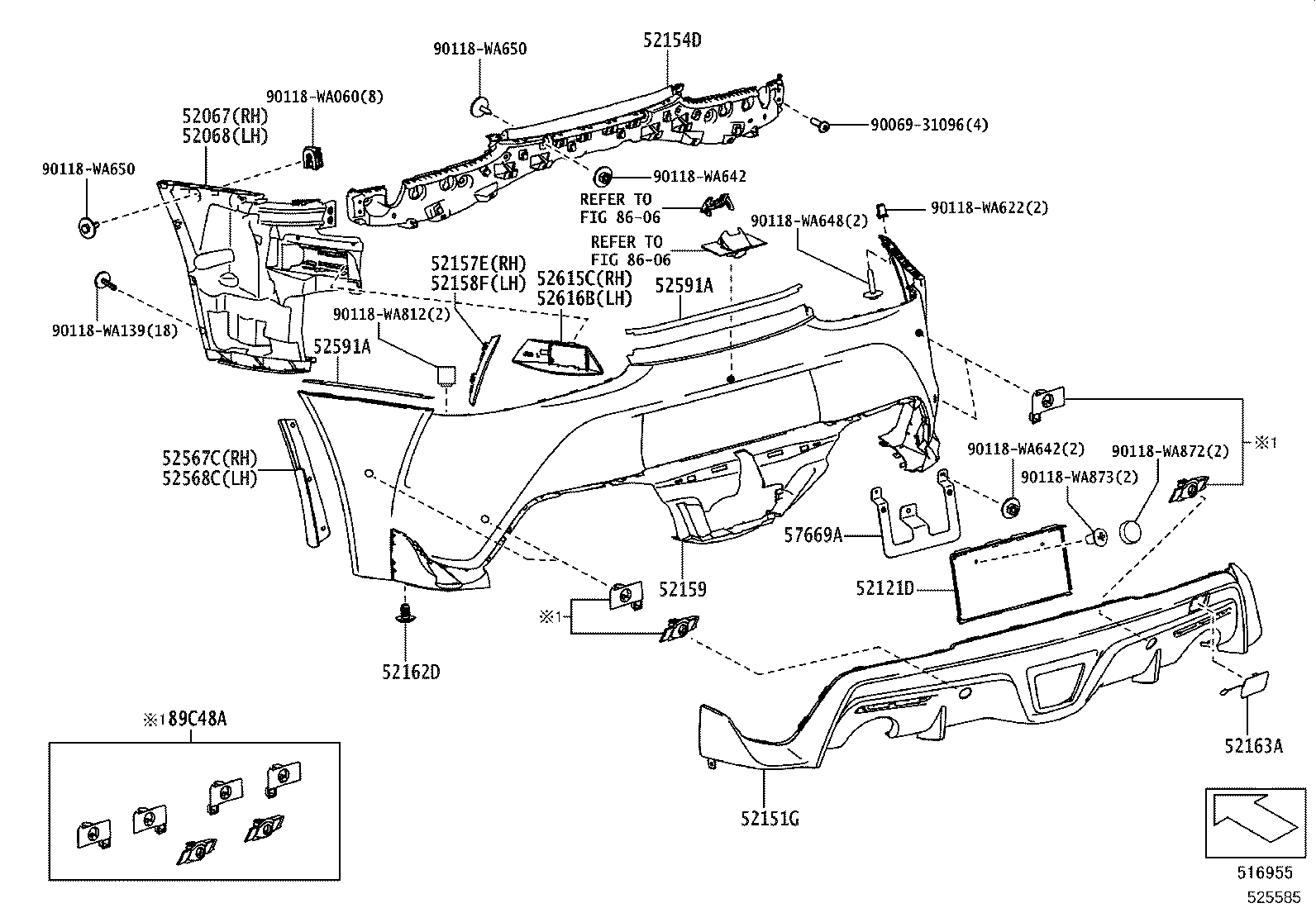 52453-WAA01 BRACKET, REAR LICENSE PLATE MOUNTING product image