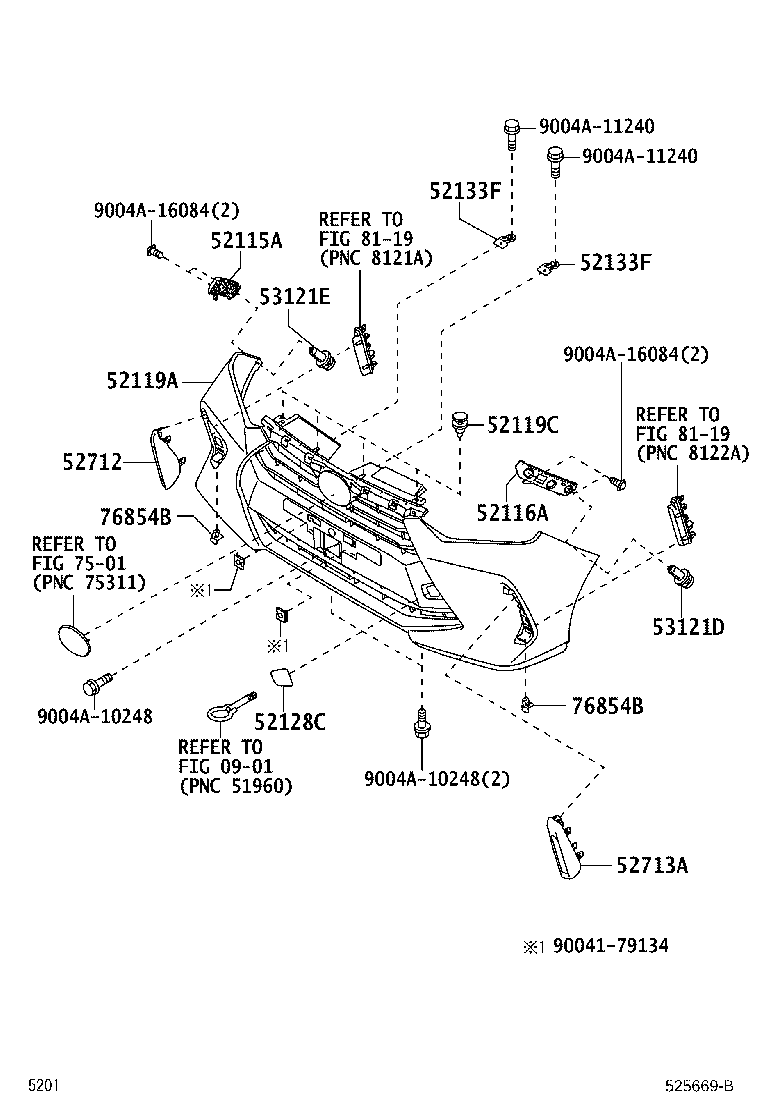 52115-BZ320 SUPPORT, FRONT BUMPER SIDE, RH product image
