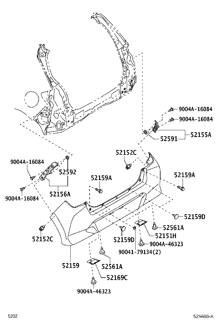 52155-BZ280 SUPPORT, REAR BUMPER SIDE, RH product image