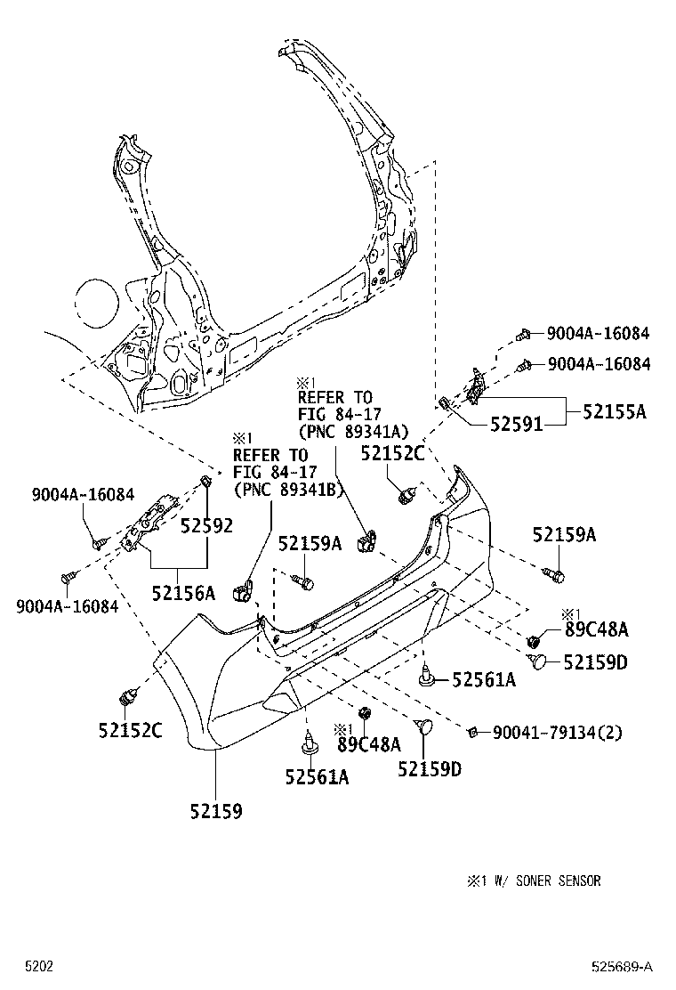 52155-BZ280 SUPPORT, REAR BUMPER SIDE, RH product image