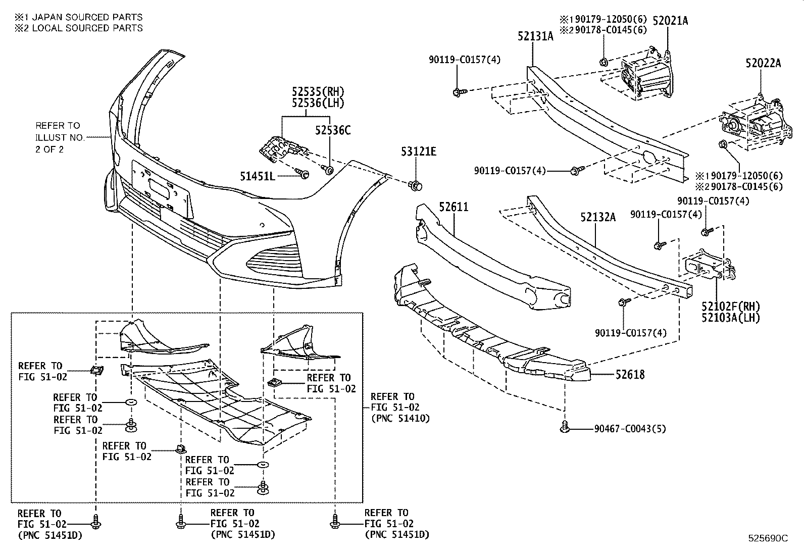 52103-03010 EXTENSION SUB-ASSY, FRONT BUMPER, LH product image