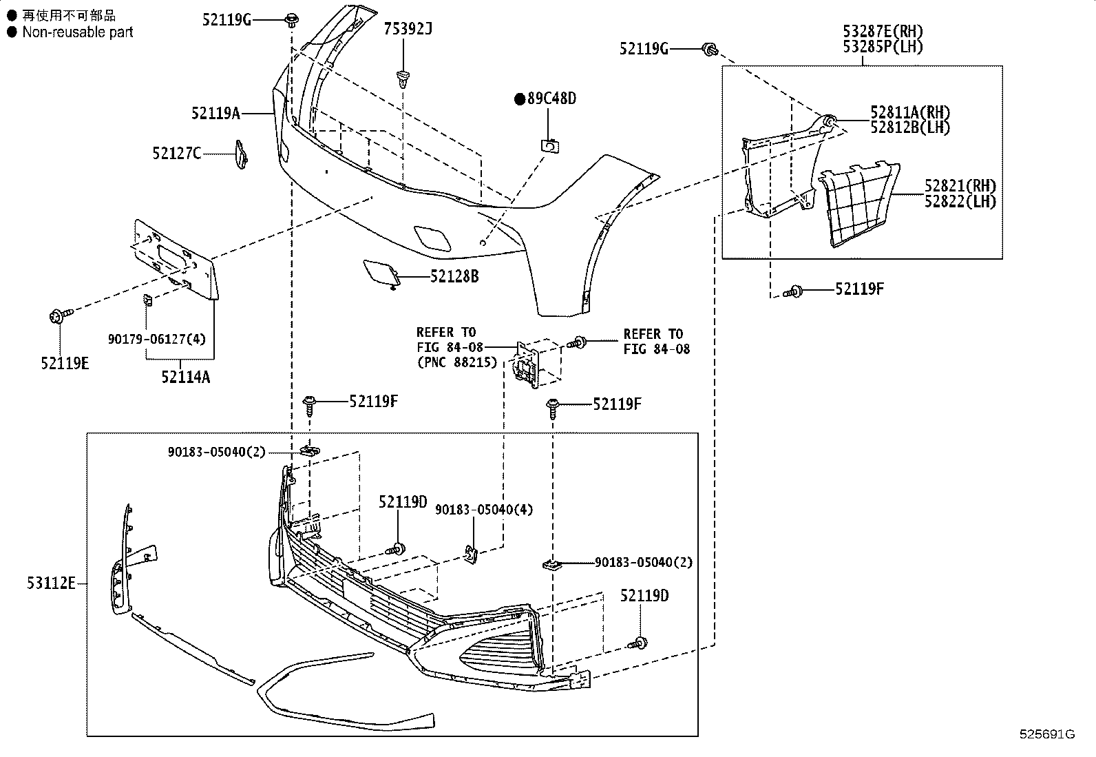 52103-03010 EXTENSION SUB-ASSY, FRONT BUMPER, LH product image