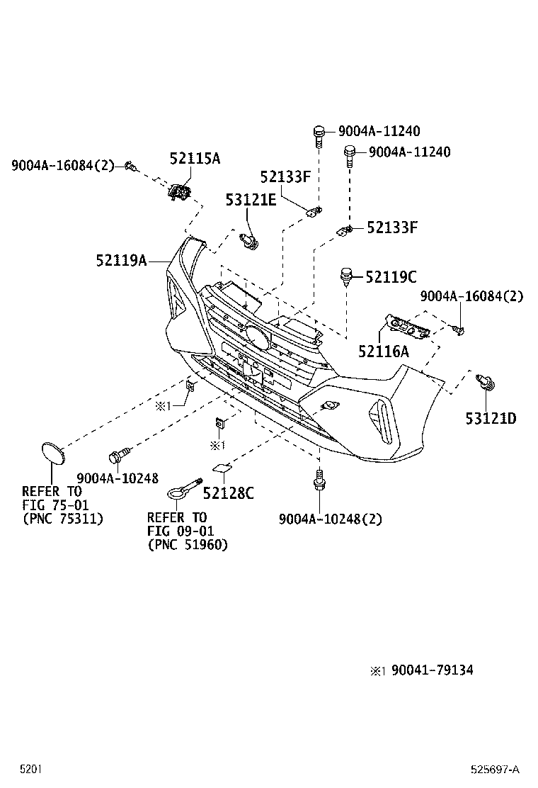 52115-BZ320 SUPPORT, FRONT BUMPER SIDE, RH product image