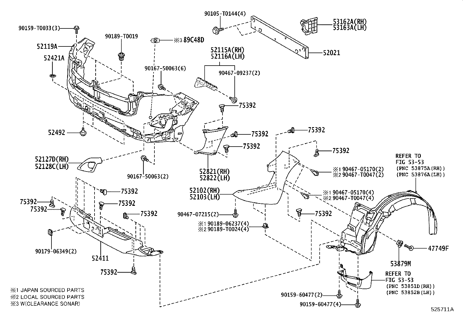 Toyota 52113-YY020 EXTENSION, FRONT BUMPER, LH