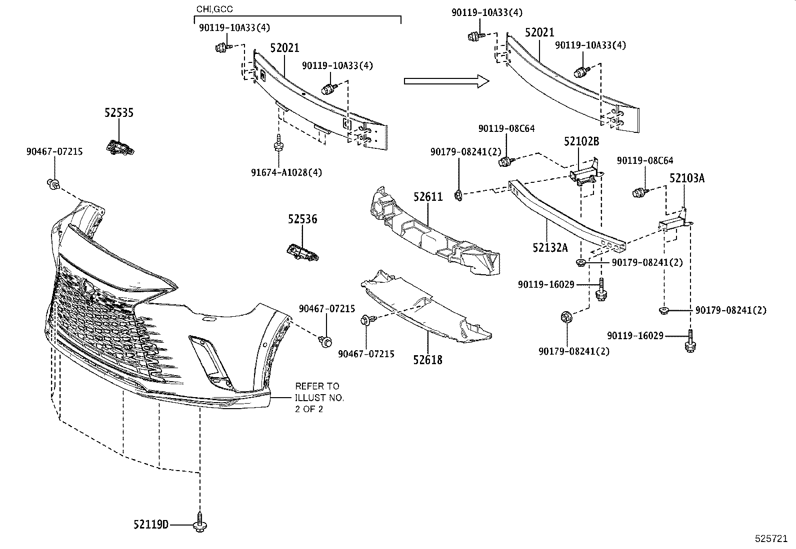 52103-48010 EXTENSION SUB-ASSY, FRONT BUMPER, LH product image