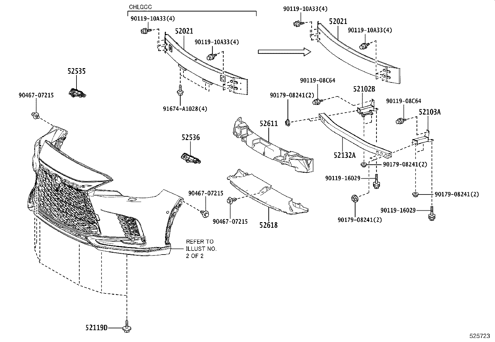 52103-48010 EXTENSION SUB-ASSY, FRONT BUMPER, LH product image