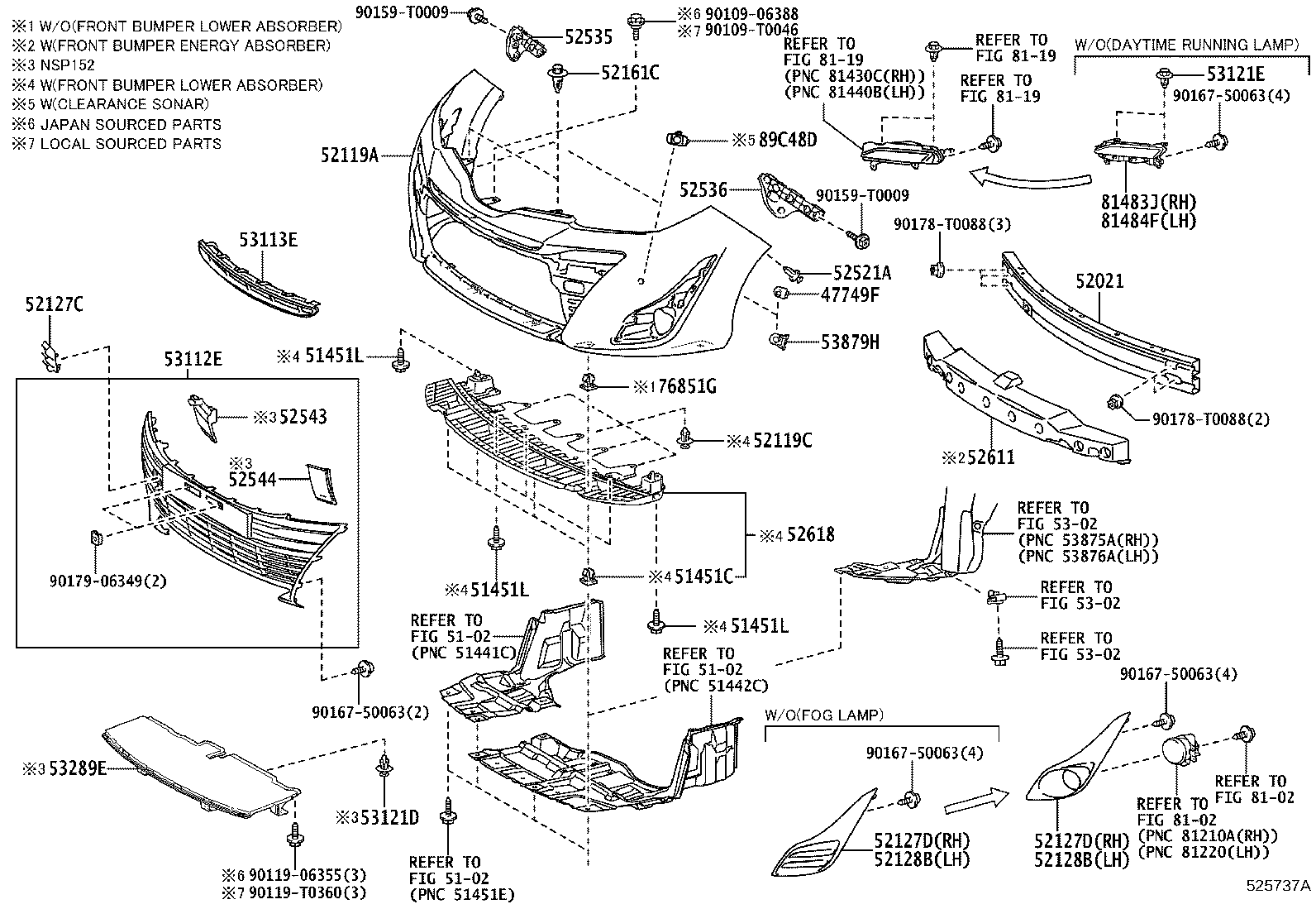 Toyota 52128-YP390 COVER, FRONT BUMPER HOLE, LH