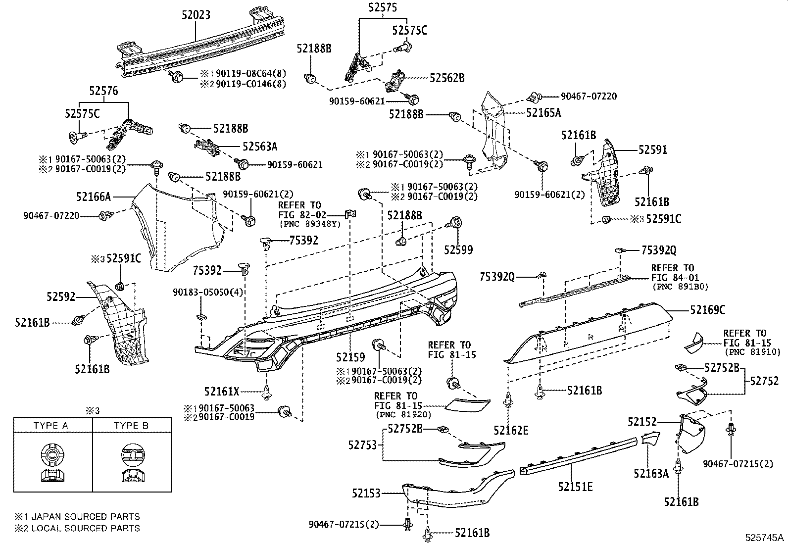 52166-0A907 COVER, REAR BUMPER, UPR LH product image