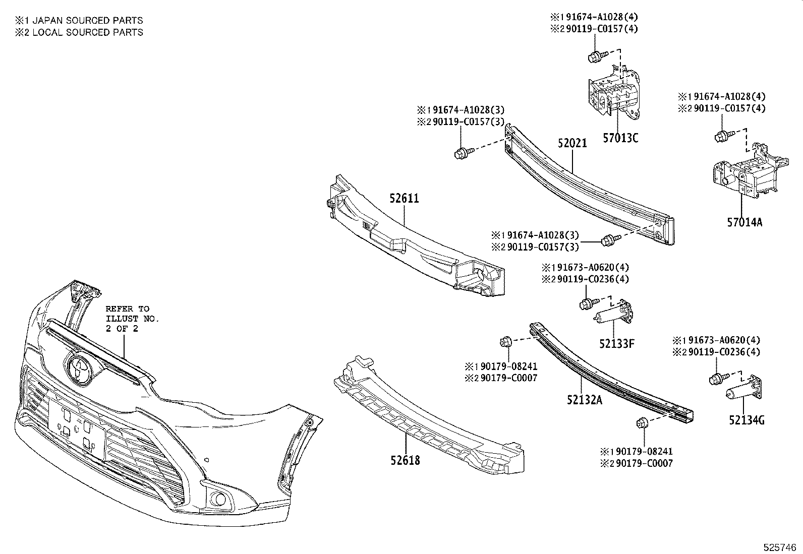 52021-0A060 REINFORCEMENT SUB-ASSY, FRONT BUMPER product image
