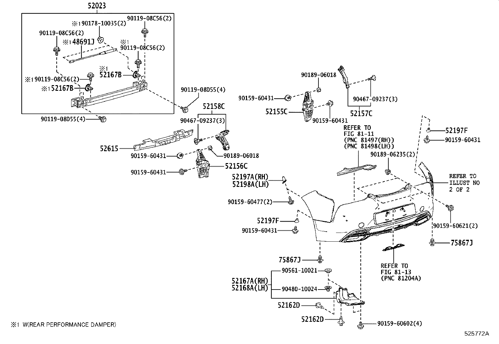 52453-11040 GUARD, REAR BUMPER, CENTER product image