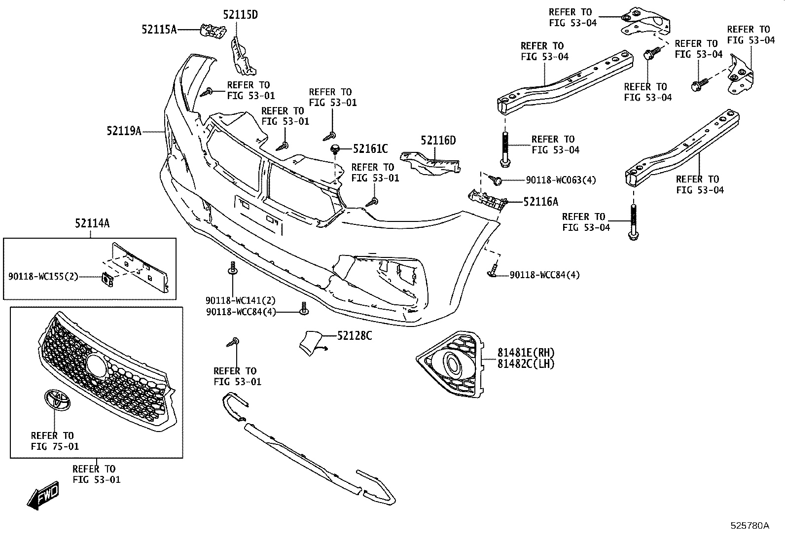 81481-WC014 COVER, FOG LAMP, RH product image