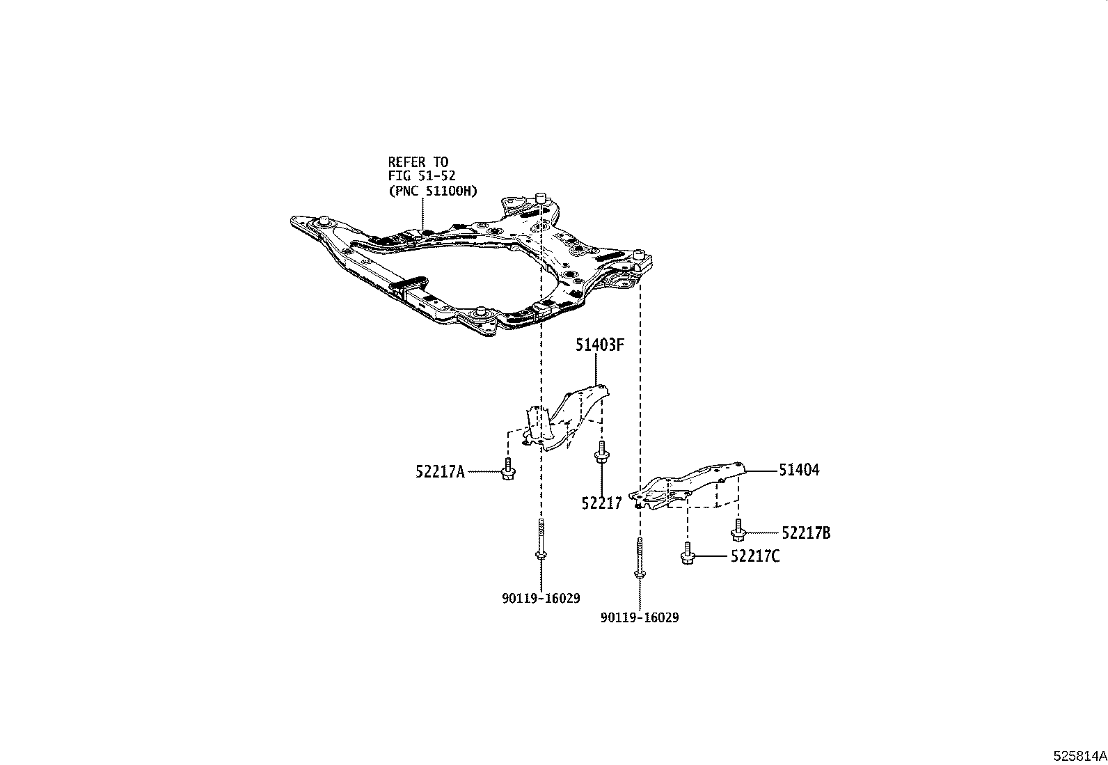 51403-V2010 BRACE SUB-ASSY, FRONT SUSPENSION MEMBER, RH product image
