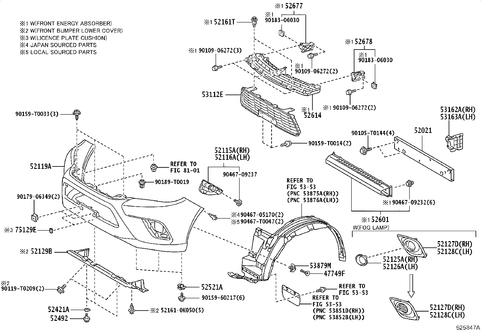 Toyota 52102-YP020 BRACKET SUB-ASSY, FRONT BUMPER, RH