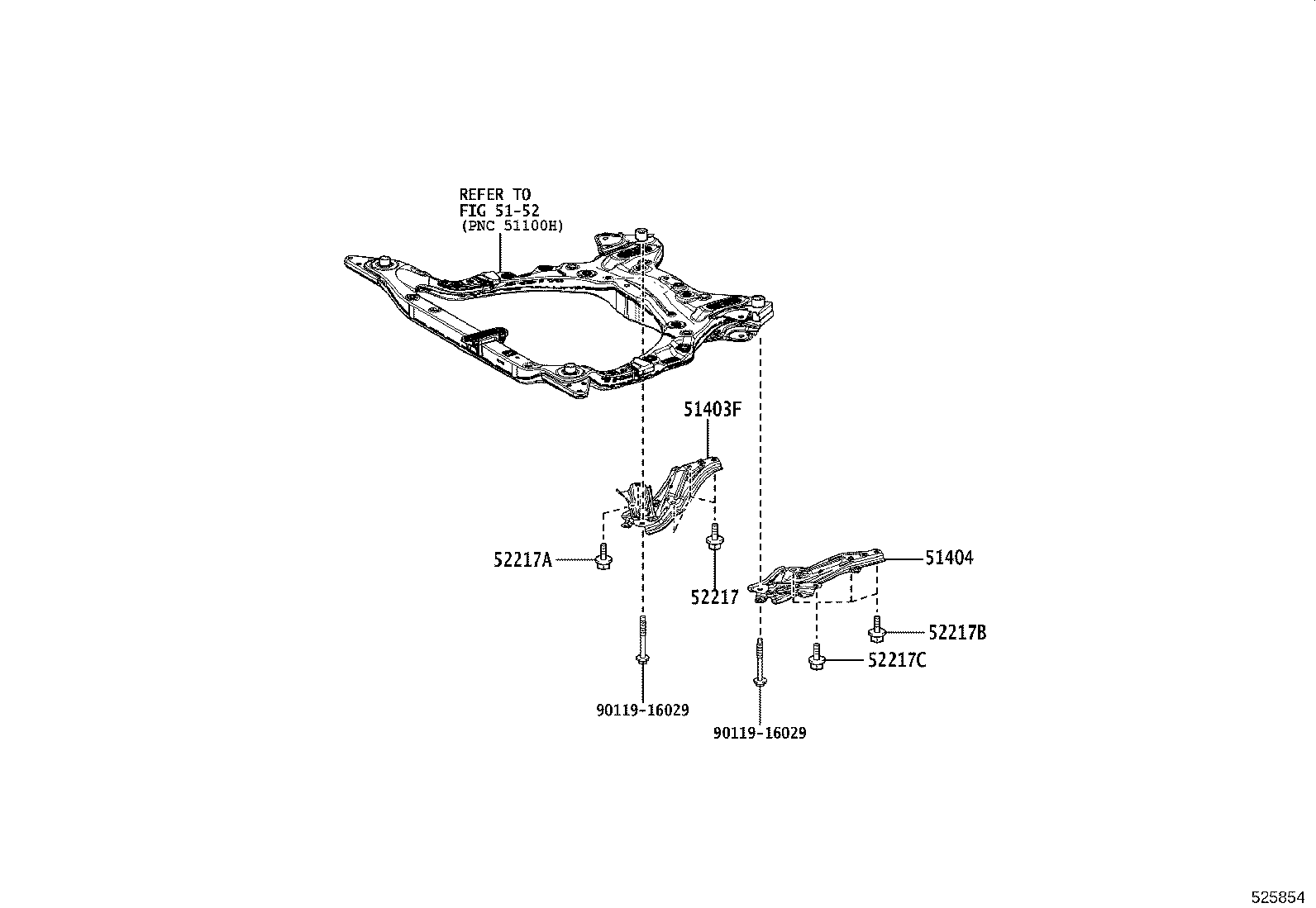 52275-58010 CUSHION, REAR SUSPENSION MEMBER BODY MOUNT, REAR RH product image