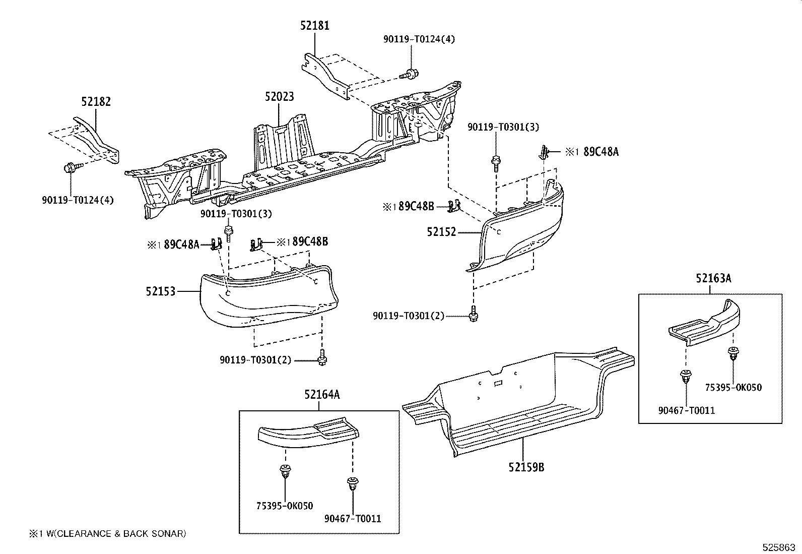52150-0KB20 BAR, REAR BUMPER, RH product image