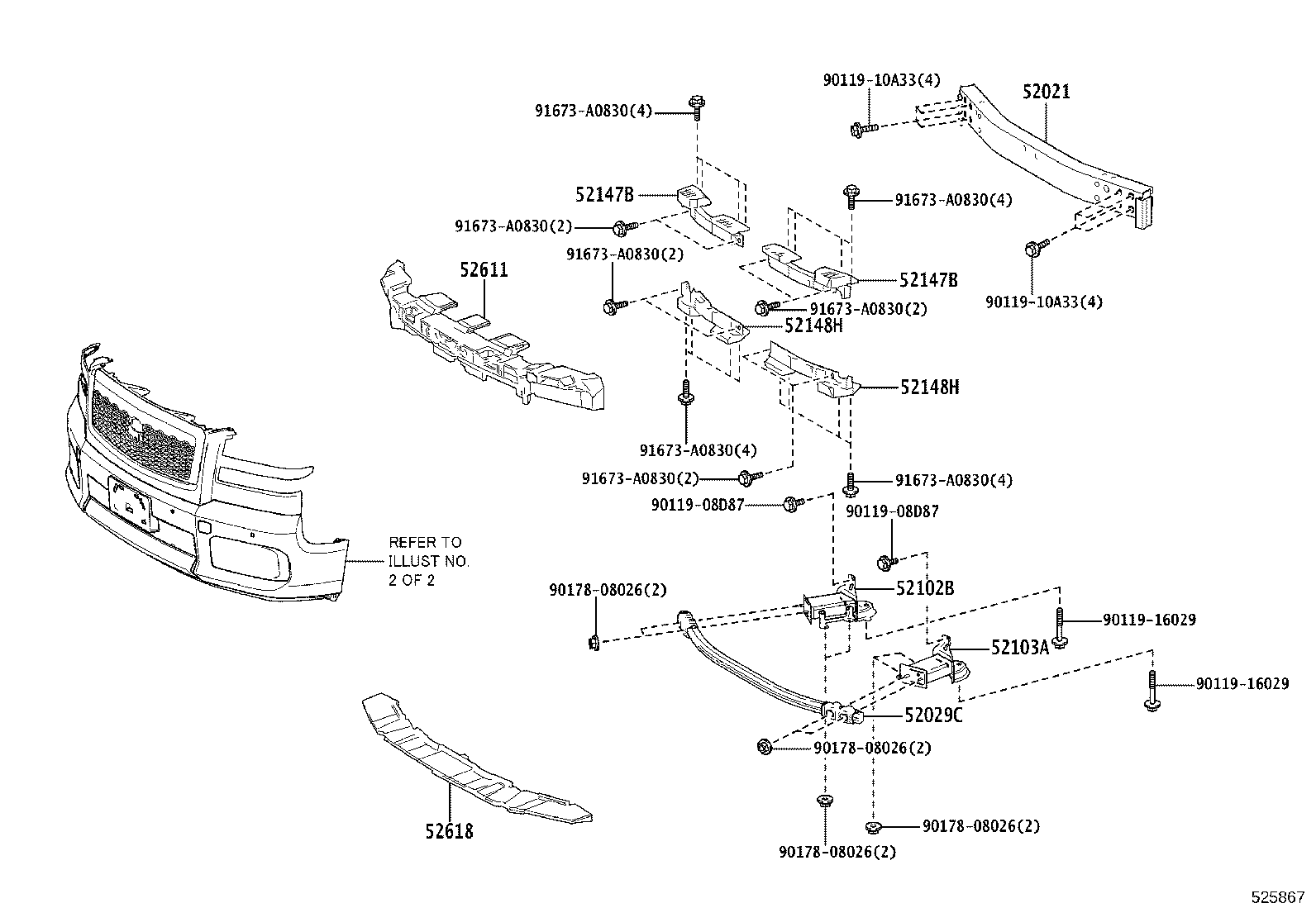 52127-40010-B1 COVER, FRONT BUMPER HOLE, RH product image