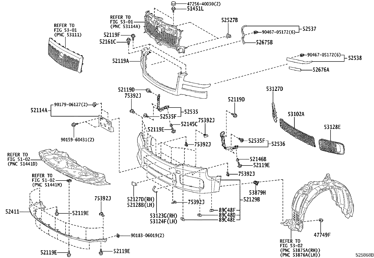 52127-40010-B1 COVER, FRONT BUMPER HOLE, RH product image