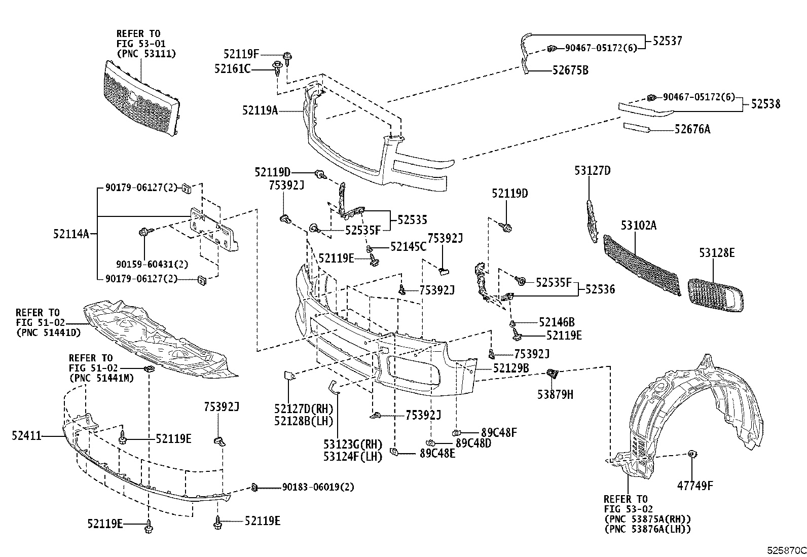 52103-0E040 EXTENSION SUB-ASSY, FRONT BUMPER, LH product image