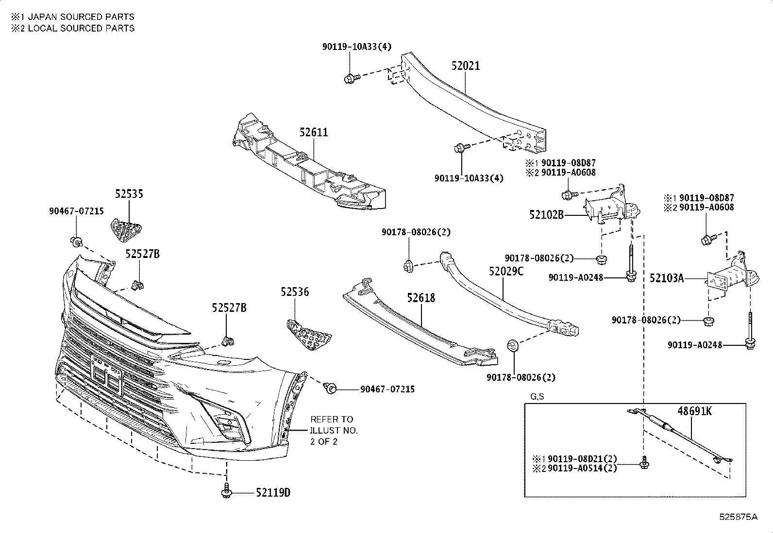 Toyota 52021-48181 REINFORCEMENT SUB-ASSY, FRONT BUMPER