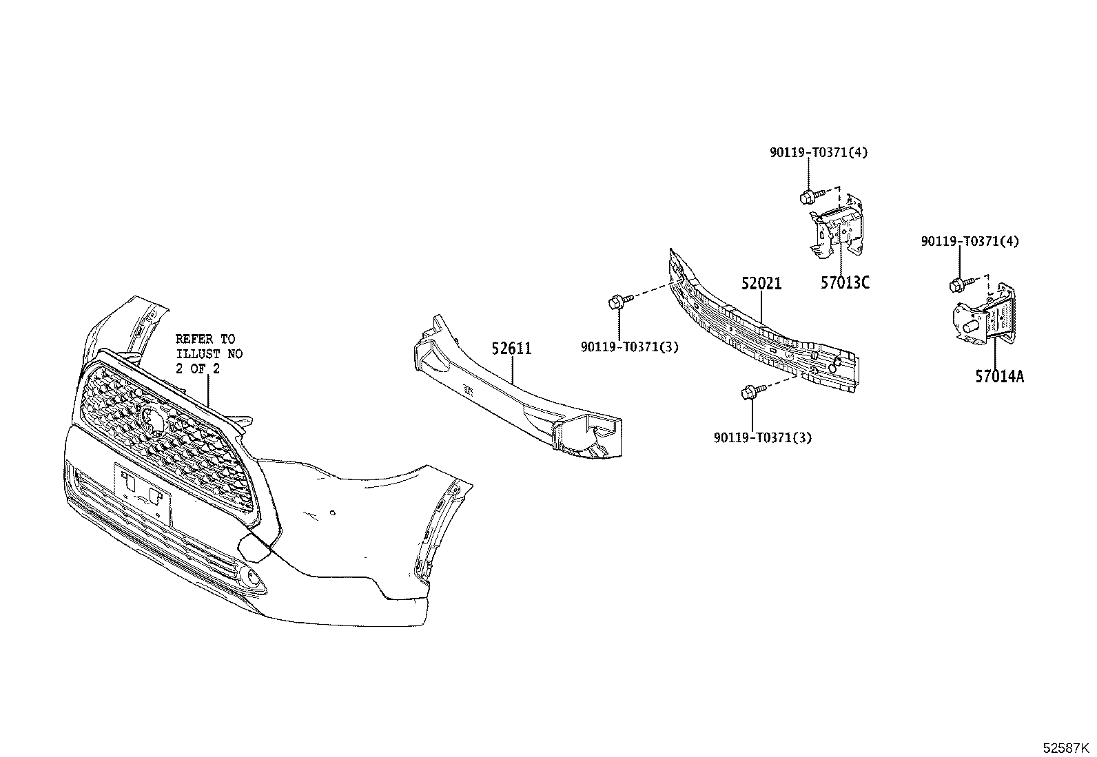 52129-0A130 COVER, FRONT BUMPER, LOWER product image