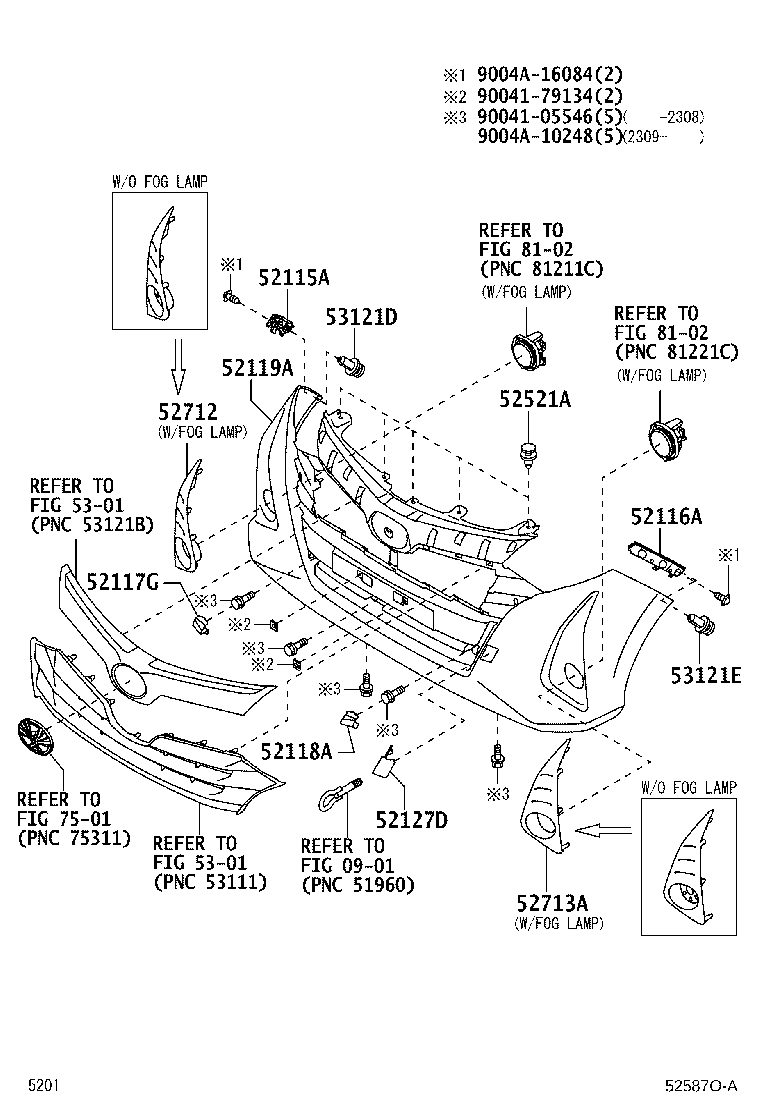 52715-BZ050 INSERT, FRONT BUMPER EXTENSION, NO.2 RH product image