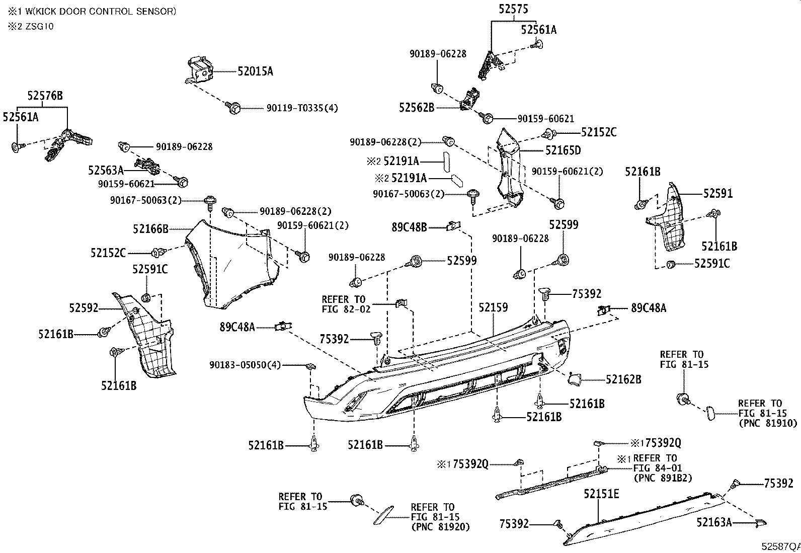 52162-0A010 PLATE, REAR BUMPER, NO.1 product image