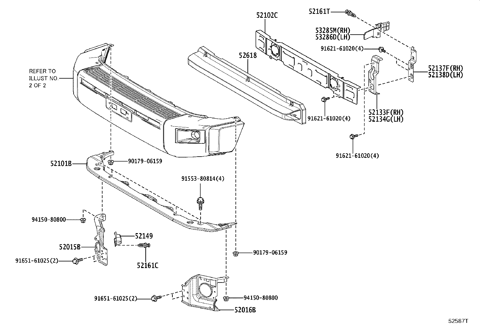 52138-60160 BRACKET, FRONT BUMPER ARM MOUNTING, NO.4 product image