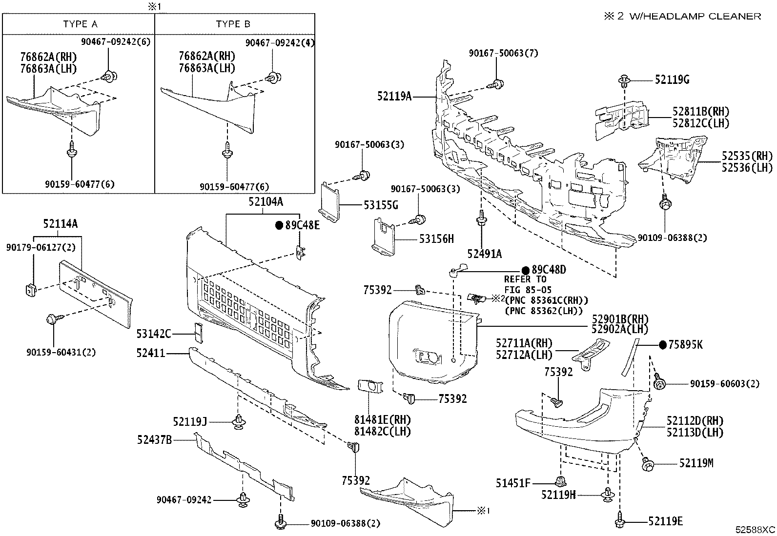 52082-60030 STAY SUB-ASSY, FRONT BUMPER, LH product image