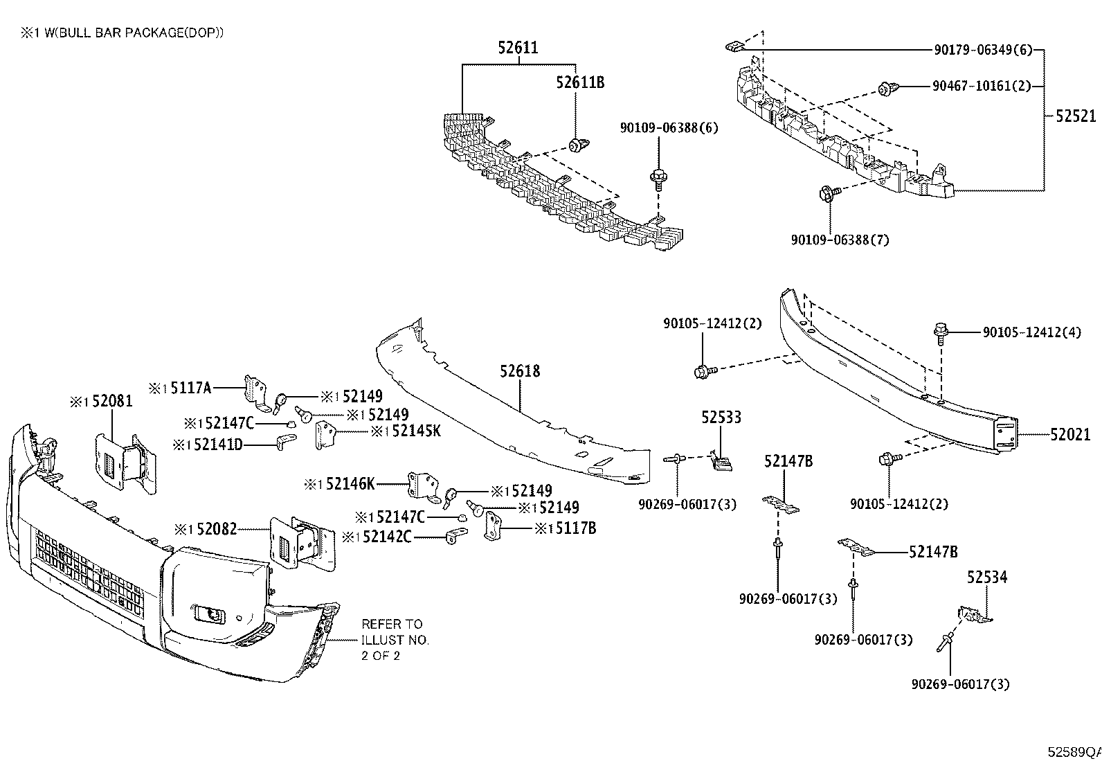 52082-60030 STAY SUB-ASSY, FRONT BUMPER, LH product image