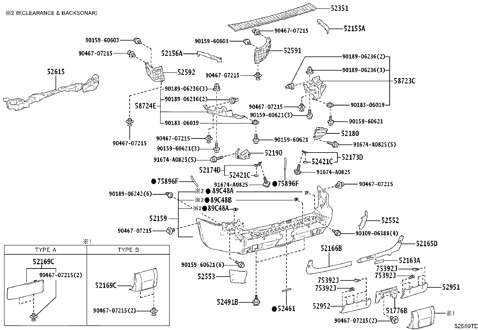 Toyota 52552-60900 FILLER, REAR BUMPER, RH