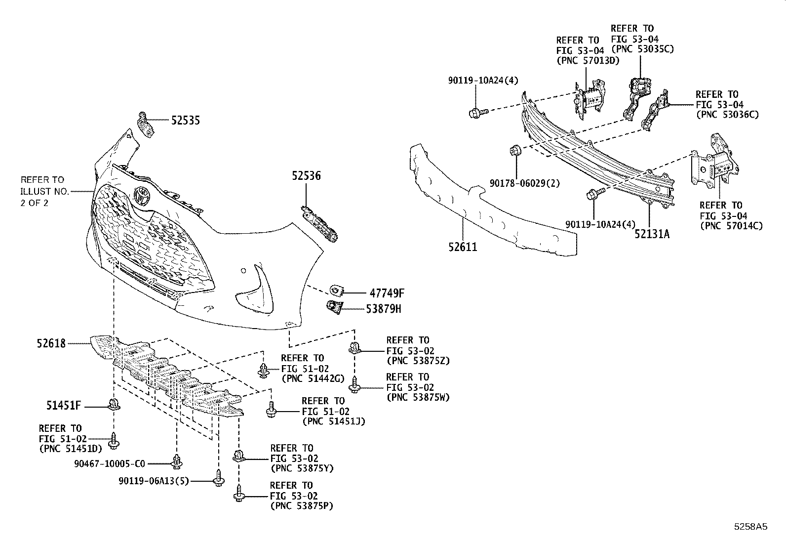 52618-52170 ABSORBER, FRONT BUMPER, LOWER product image