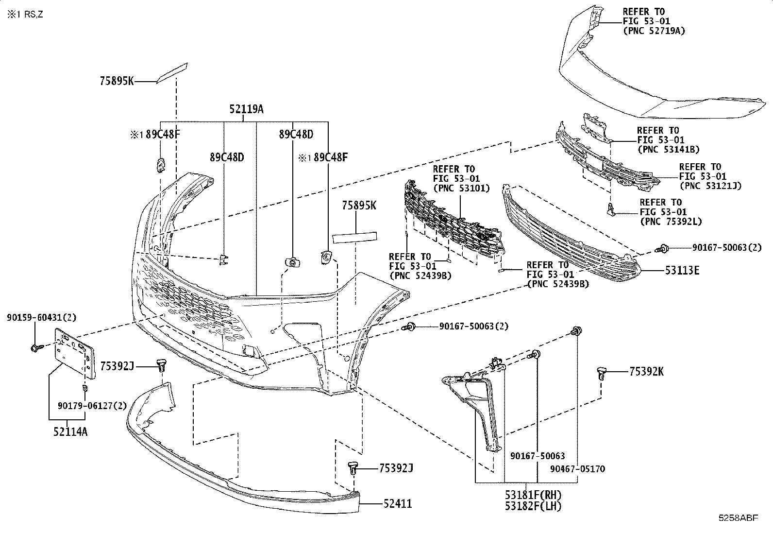 52127-30230-B1 COVER, FRONT BUMPER HOLE, RH product image