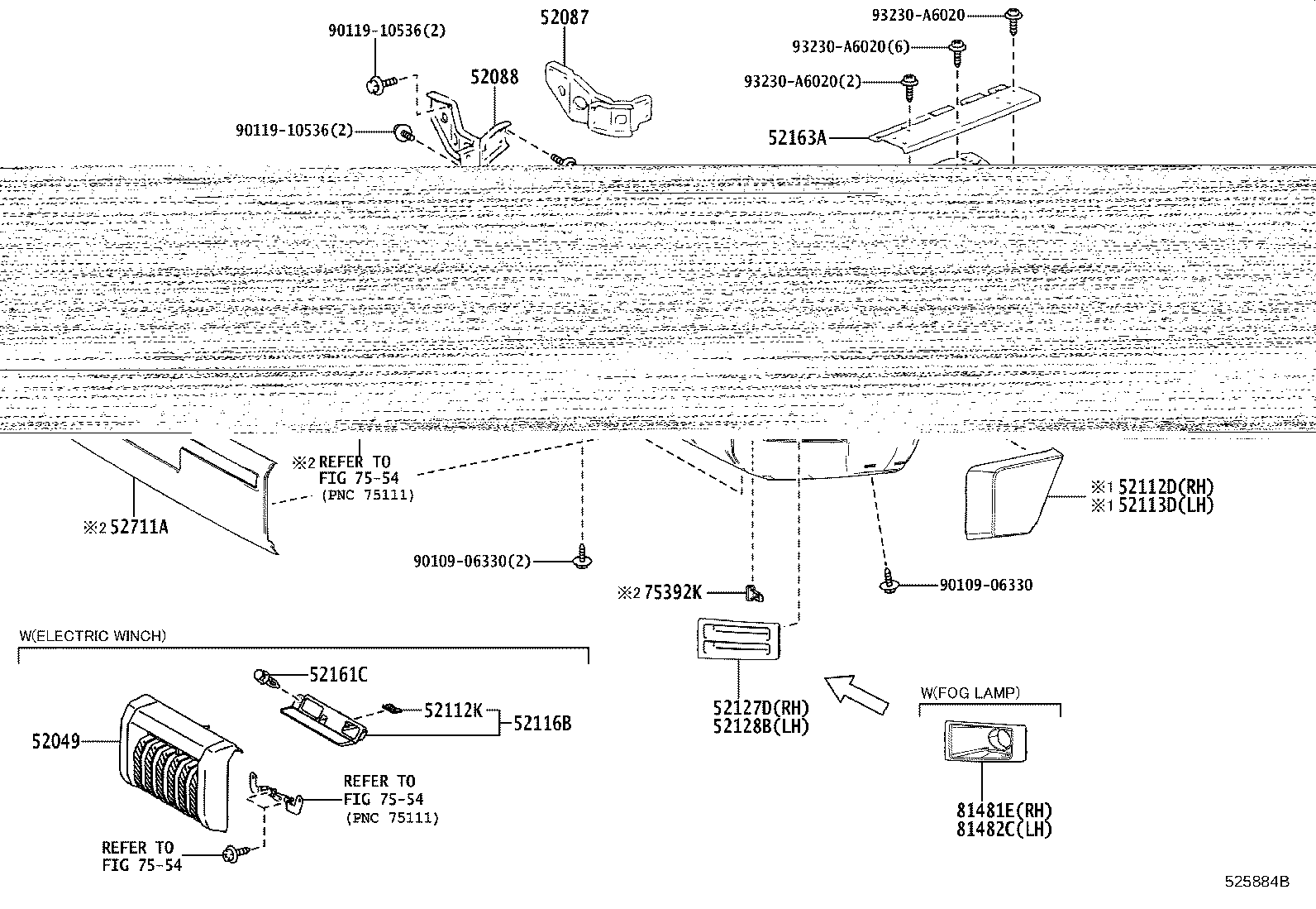 52902-60041 BAR SUB-ASSY, REAR BUMPER, LH product image