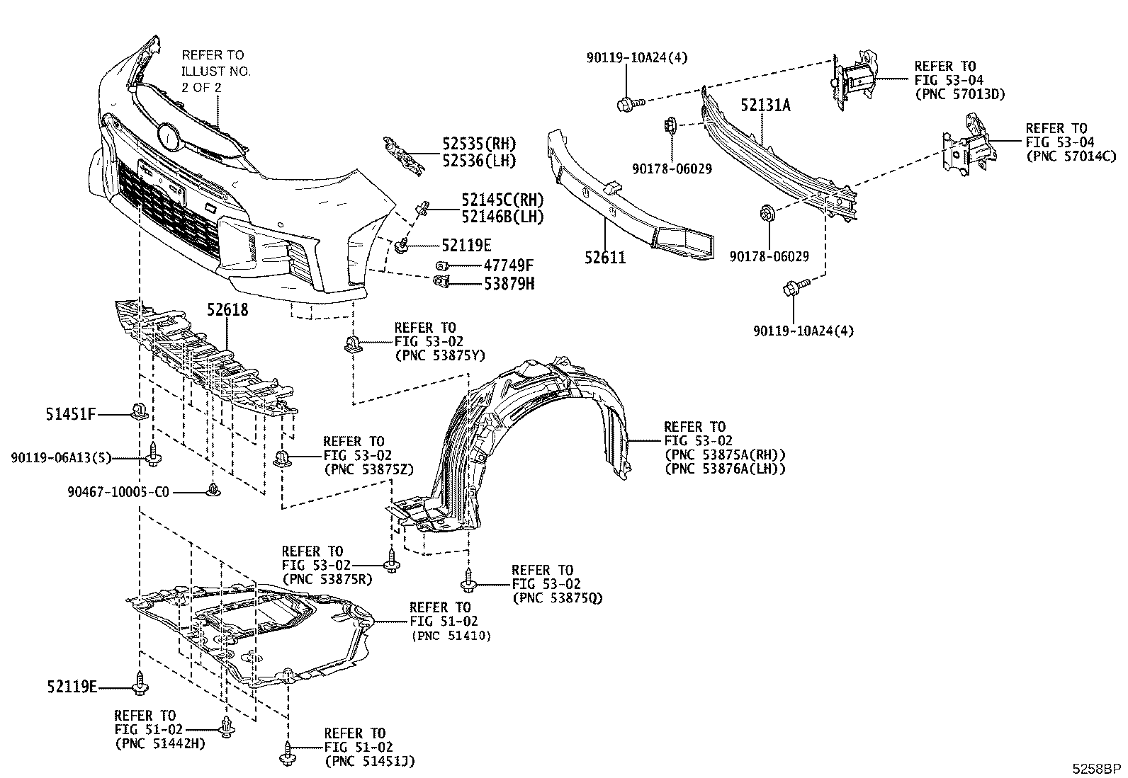 52145-33110 BRACKET, FRONT BUMPER SIDE MOUNTING, RH product image
