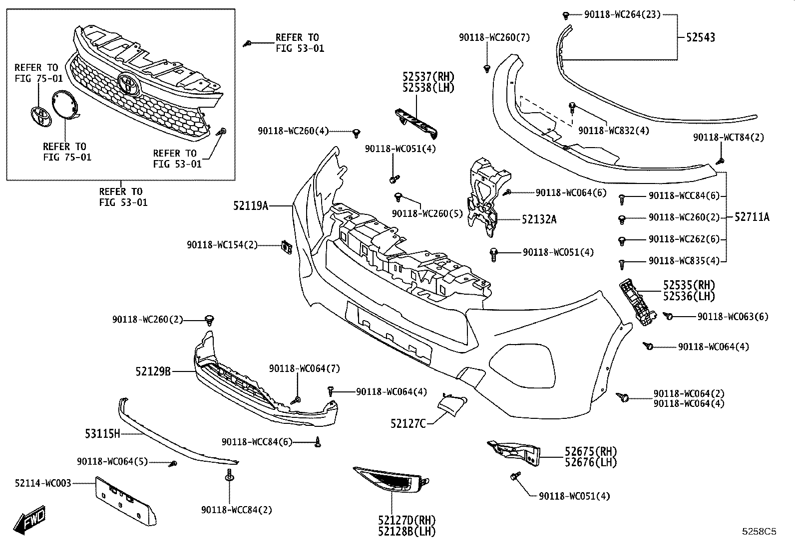 52711-WC002 GARNISH, FRONT BUMPER product image