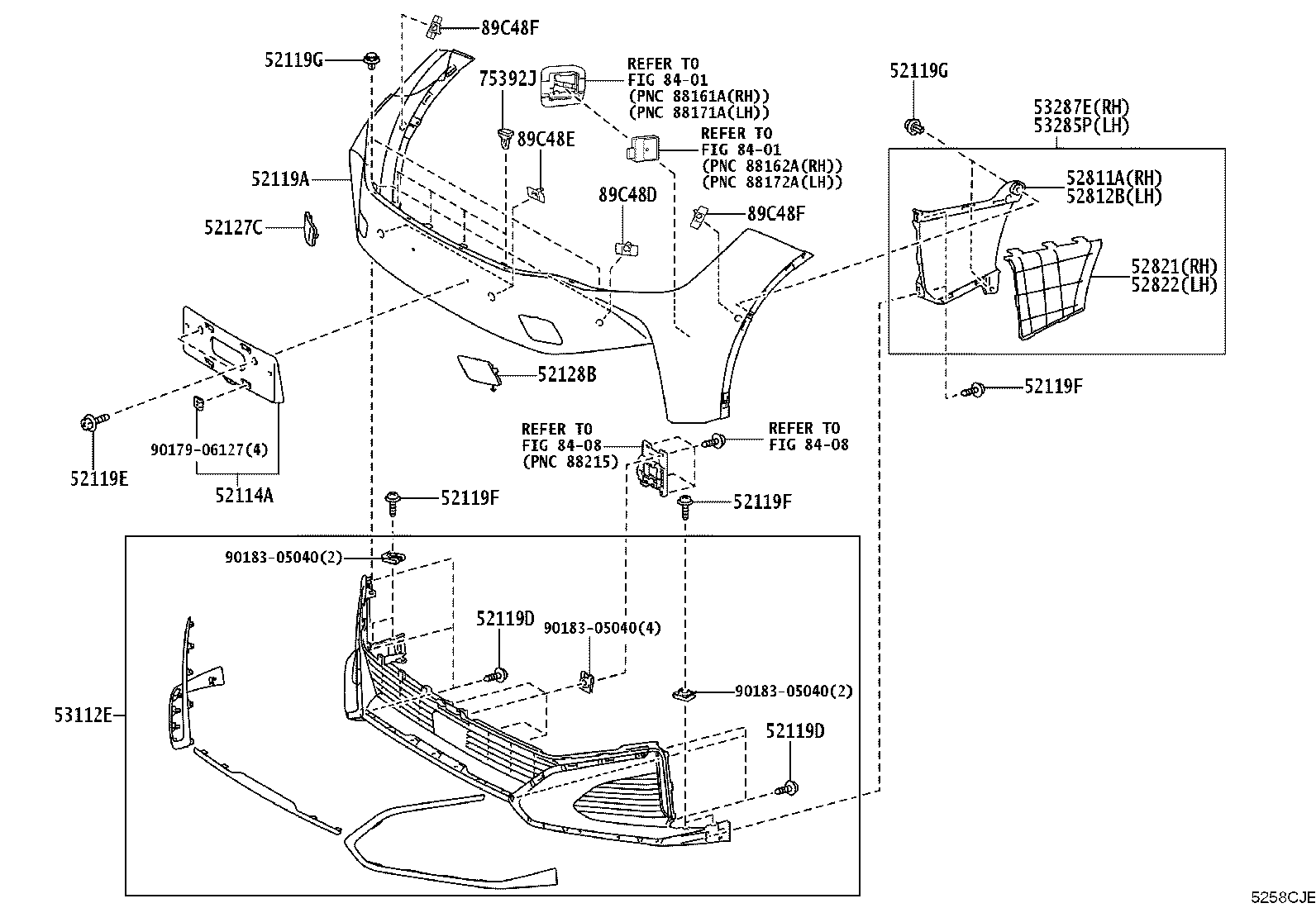 52103-03010 EXTENSION SUB-ASSY, FRONT BUMPER, LH product image