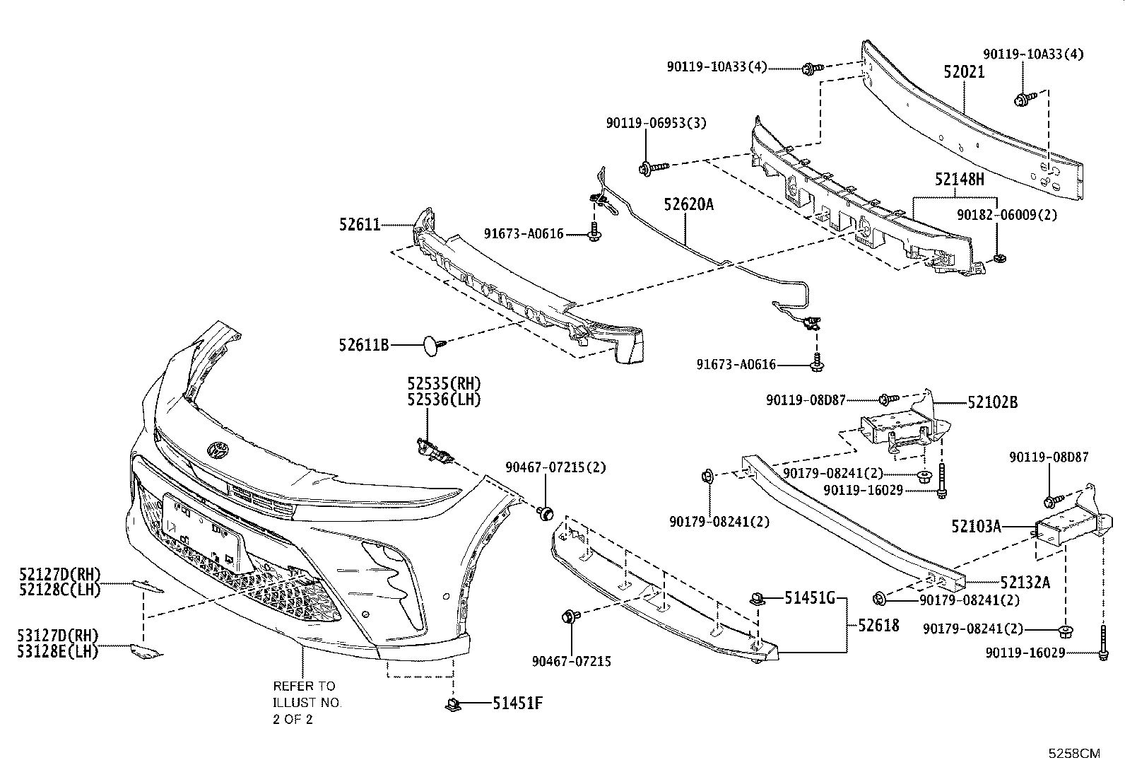 52127-30904 COVER, FRONT BUMPER HOLE, RH product image