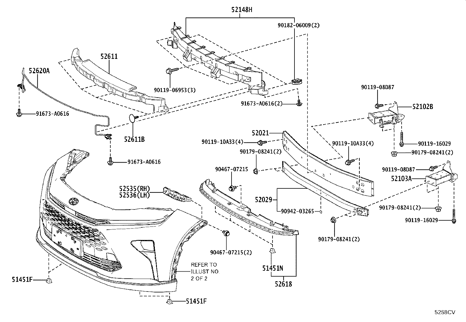 52148-30210 BRACKET, FRONT BUMPER MOUNTING, NO.2 product image