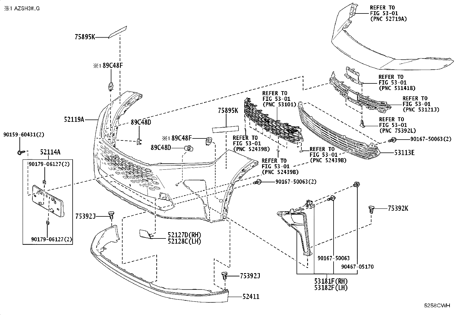 52148-30210 BRACKET, FRONT BUMPER MOUNTING, NO.2 product image