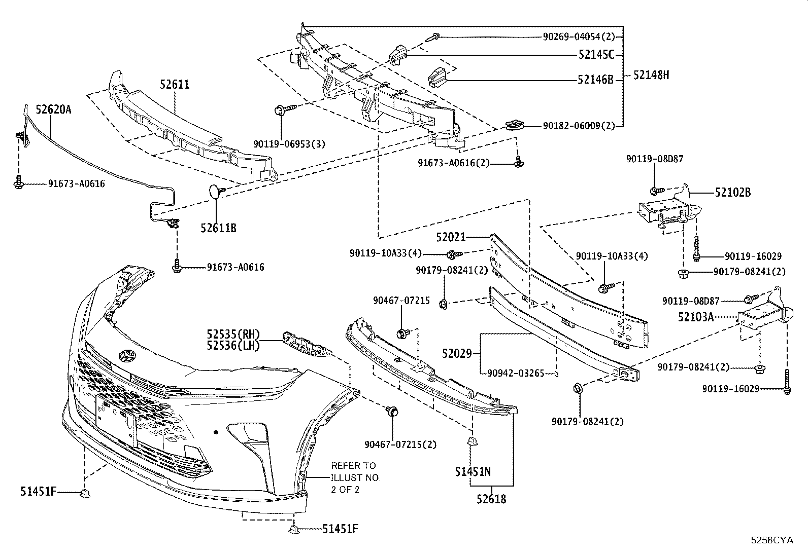 Toyota 52611-30630 ABSORBER, FRONT BUMPER ENERGY