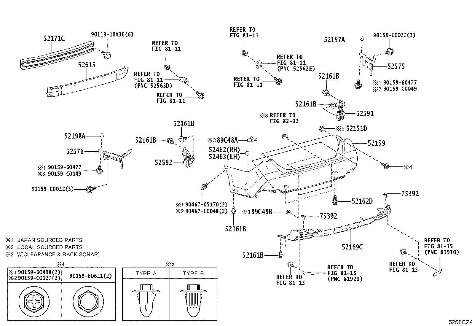 52197-07010 BRACKET, REAR BUMPER SEAL, RH product image