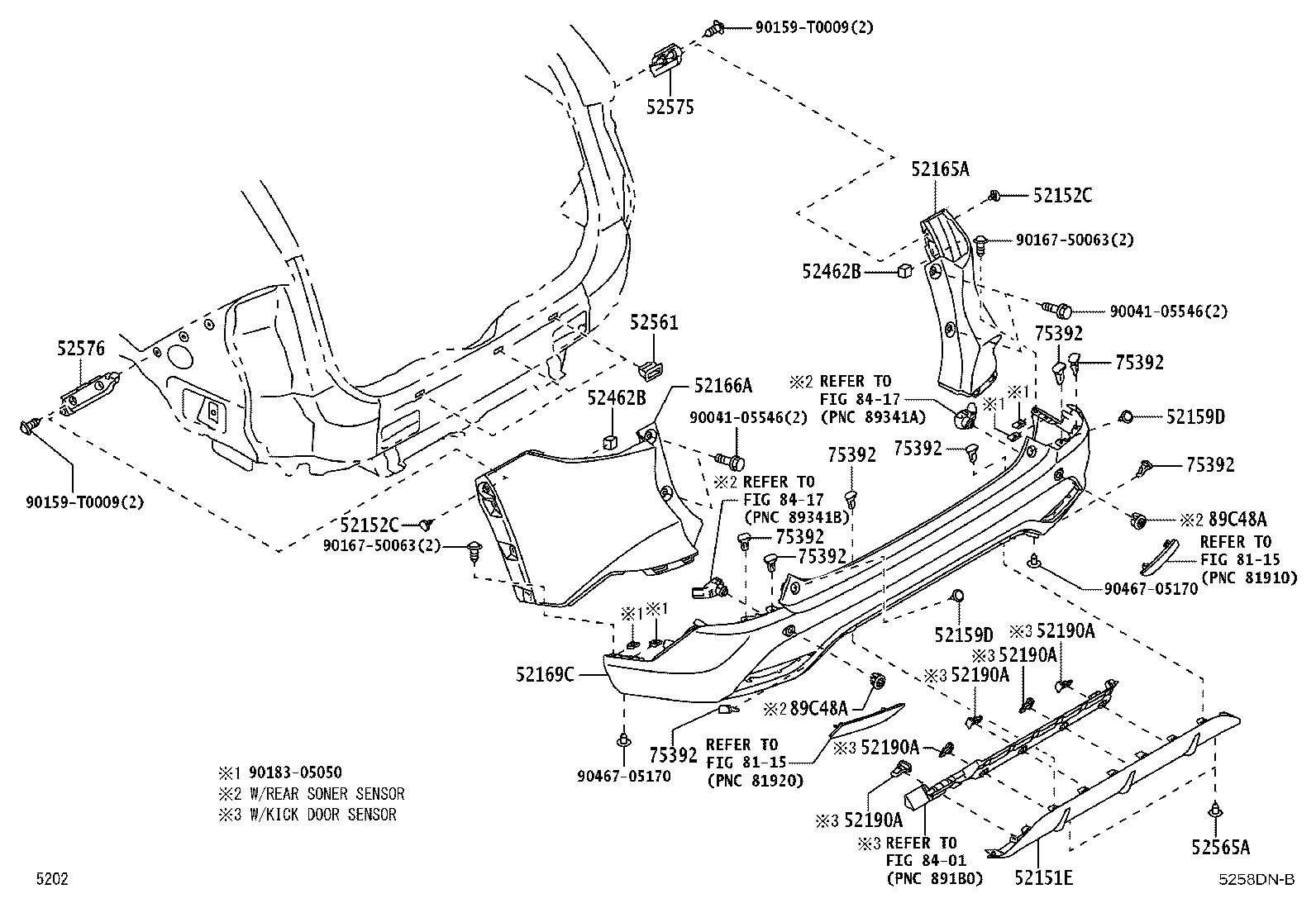 52166-BZ905 COVER, REAR BUMPER, UPR LH product image