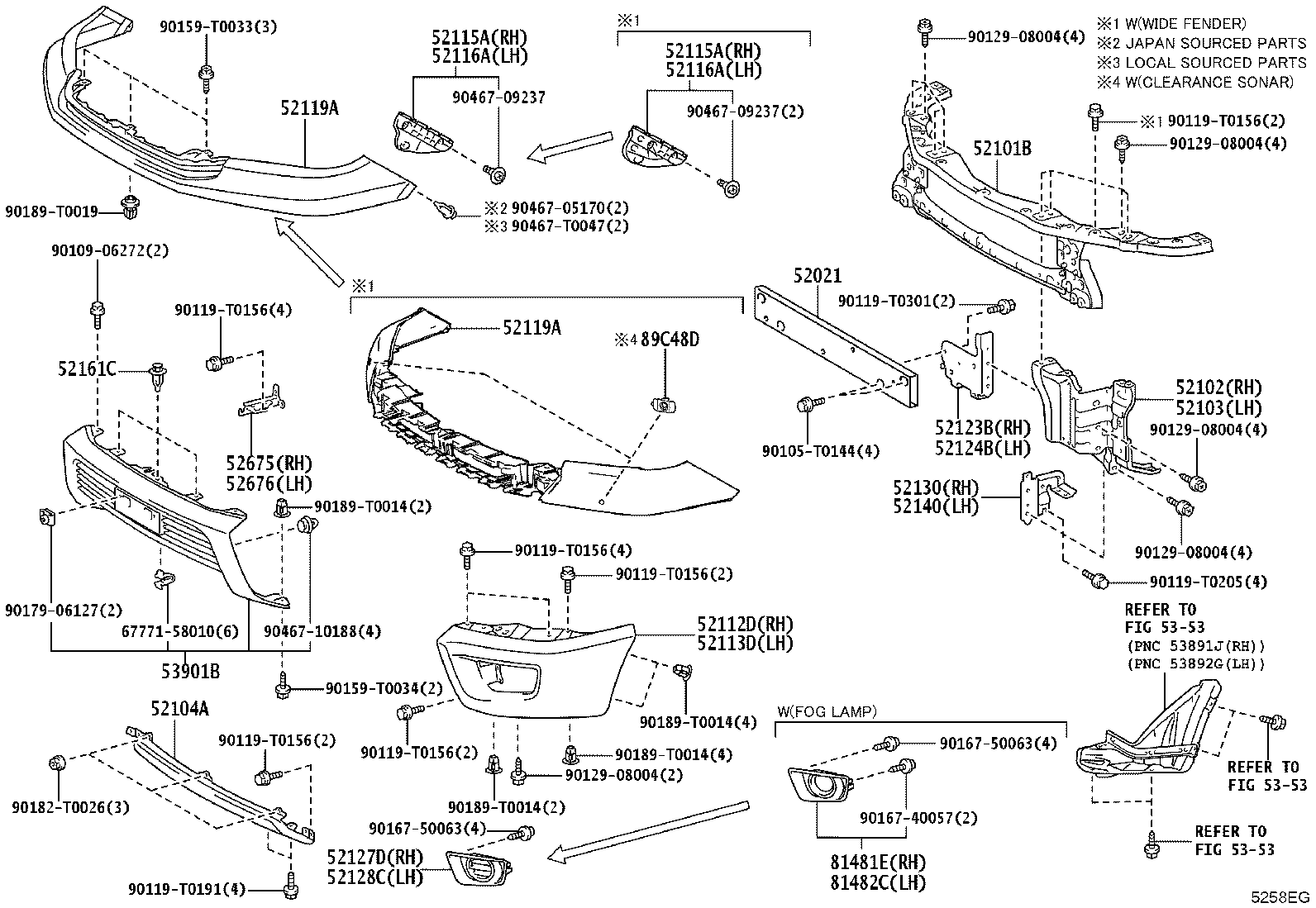 52102-YP030-B1 BRACKET SUB-ASSY, FRONT BUMPER, RH product image
